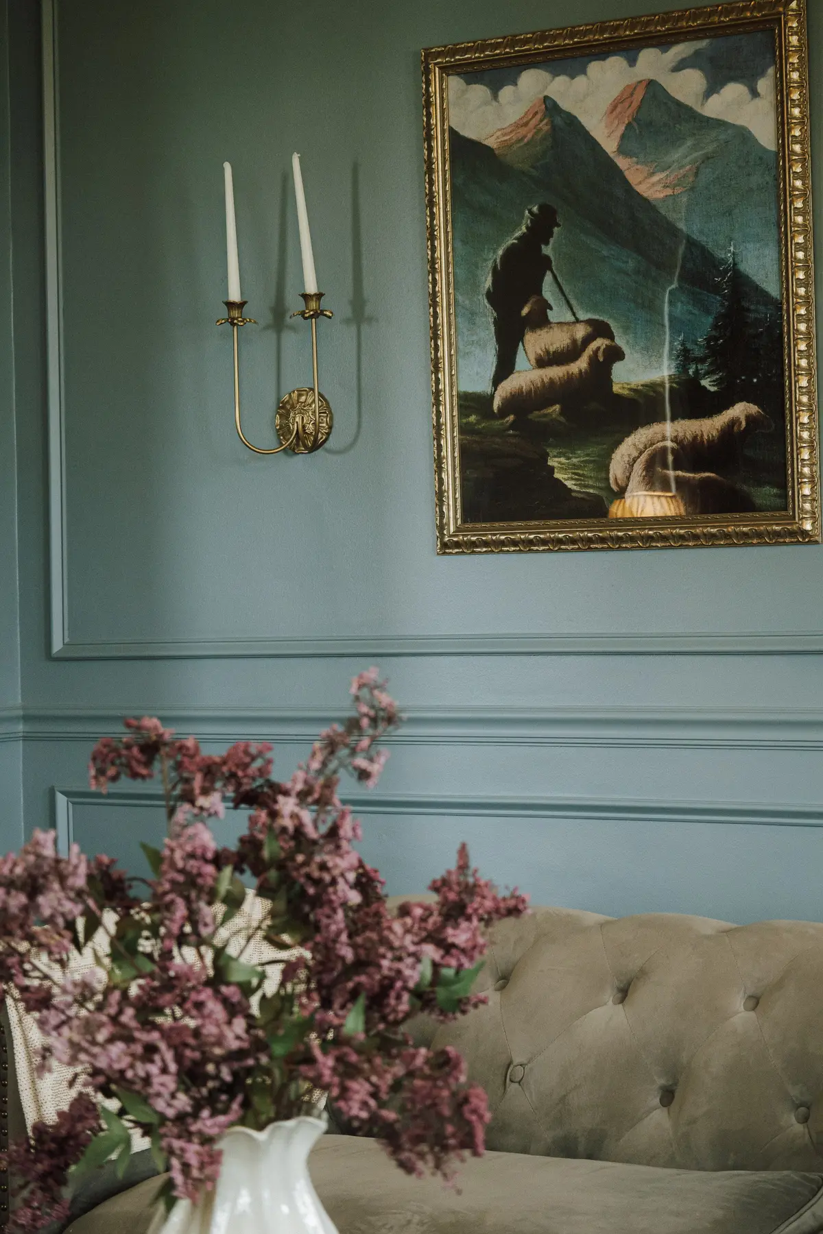 Blue Paneled Wall